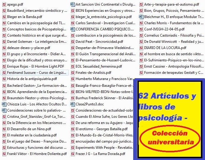 62 Articulos y libros de psicologia (Coleccion universitaria)